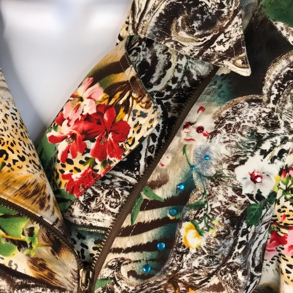 🍇Crop Jacket - Very Unique | Multi Print | Size 8 - Picture 7 of 15